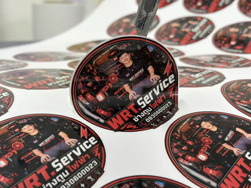 ผลงาน สติ๊กเกอร์พิมพ์ UV