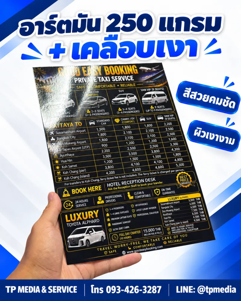 อาร์ตมัน 250 แกรม + เคลือบเงา